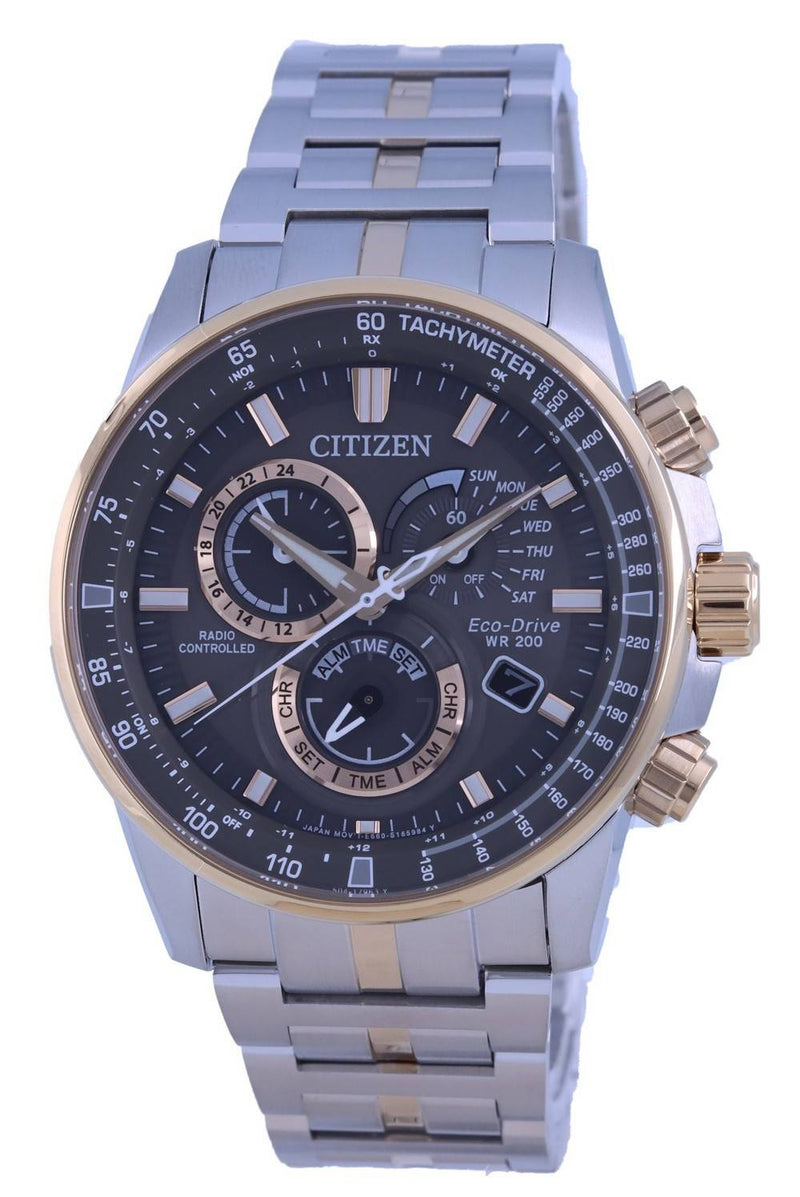 Citizen PCAT Two Tone Radio Controlled Chronograph Atomic Eco-Drive CB5886-58H 200M Men's Watch