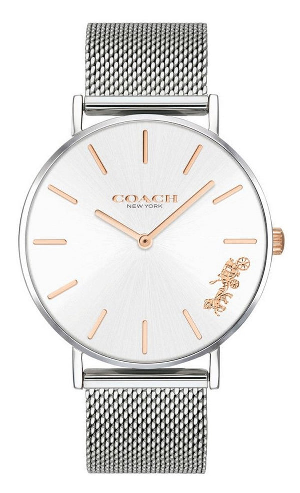 Coach Perry Silver Dial Stainless Steel Mesh Quartz 14503124 Women's Watch