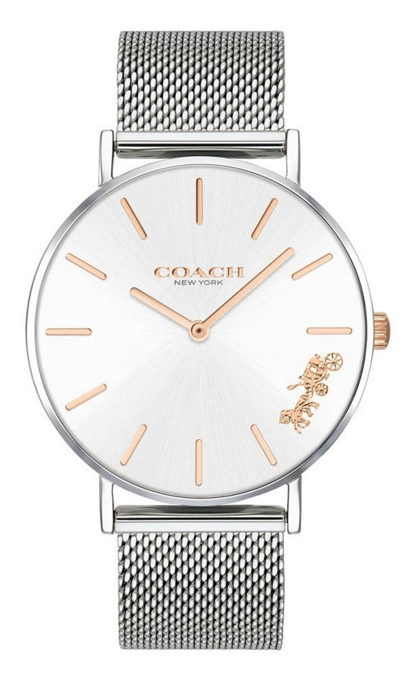Coach Perry Silver Dial Stainless Steel Mesh Quartz 14503124 Women's Watch