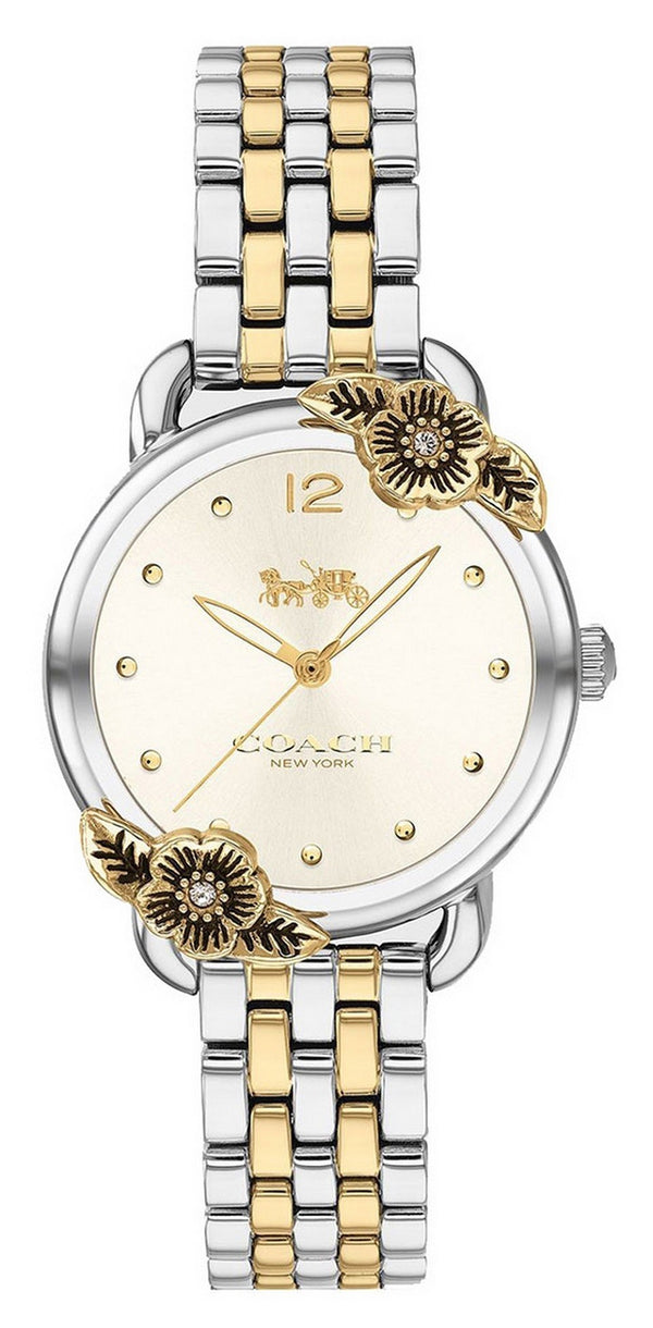 Coach Delancey Tea Rose Silver Dial Two Tone Stainless Steel Quartz 14503212 Women's Watch