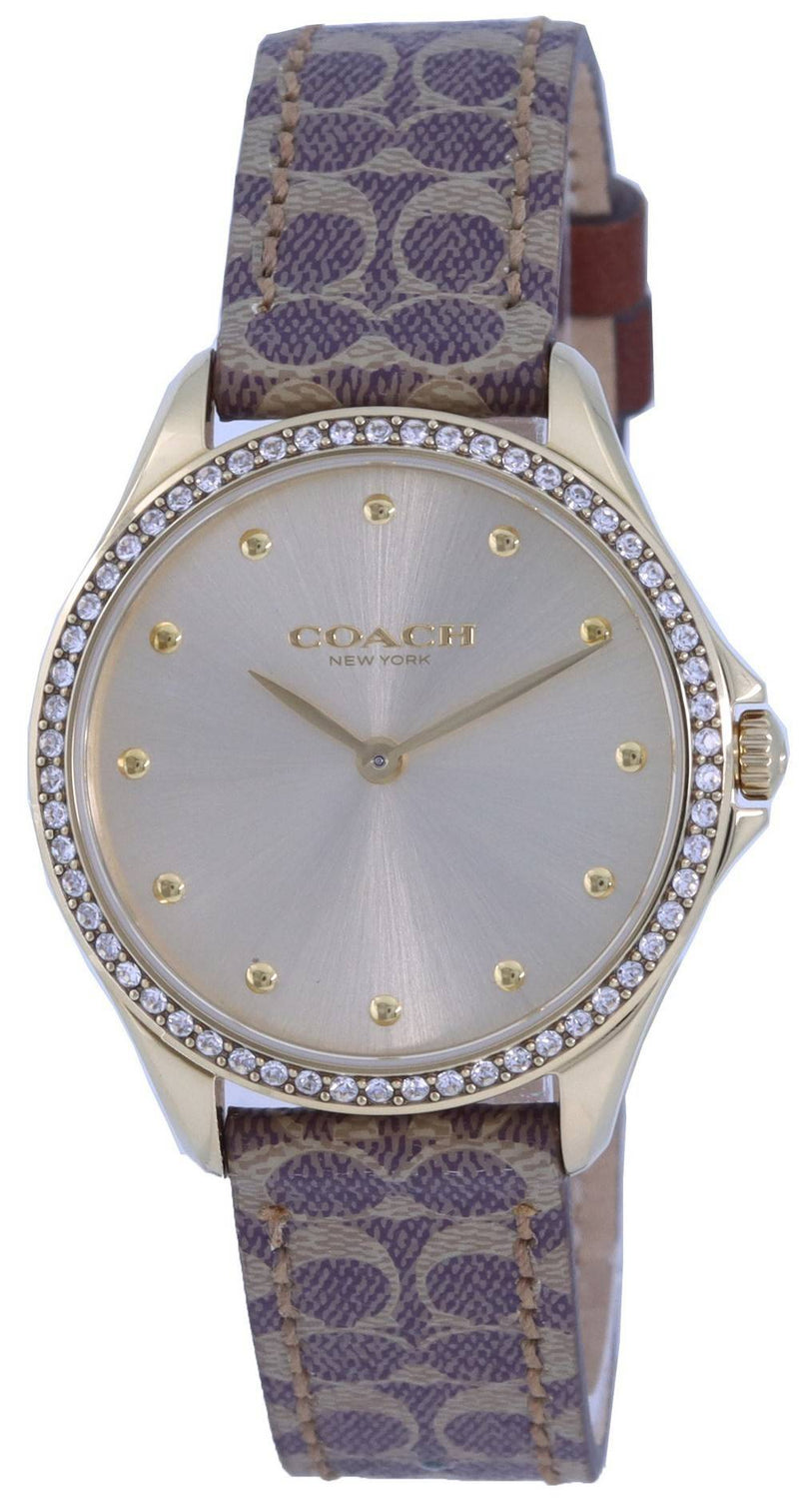 Coach Astor Crystal Accents Leather Strap Quartz 14503218 Women's Watch
