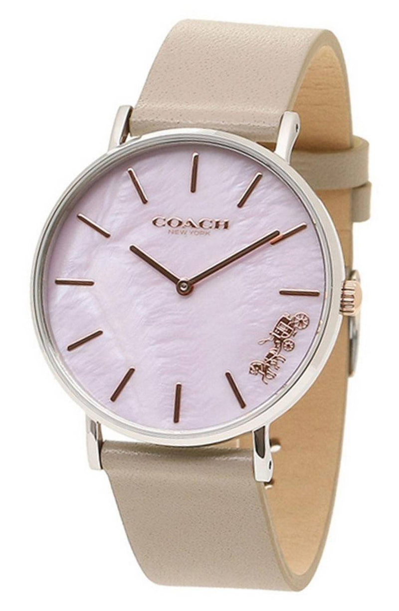 Coach Perry Lilac Mother of Pearl Dial Leather Strap Quartz 14503245 Women's Watch