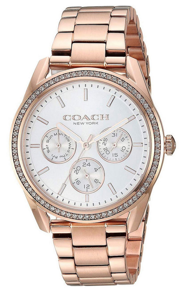Coach Preston Silver Dial Rose Gold Stainless Steel Bracelet Quartz 14503267 Women's Watch