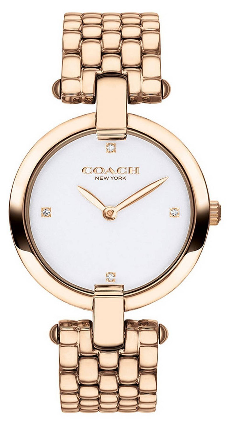 Coach Chrystie White Dial Rose Gold Tone Stainless Steel Quartz 14503321 Women's Watch