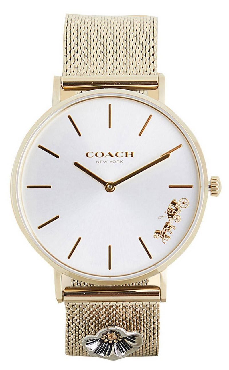 Coach Perry Silver Dial Gold Tone Stainless Steel Quartz 14503337 Women's Watch