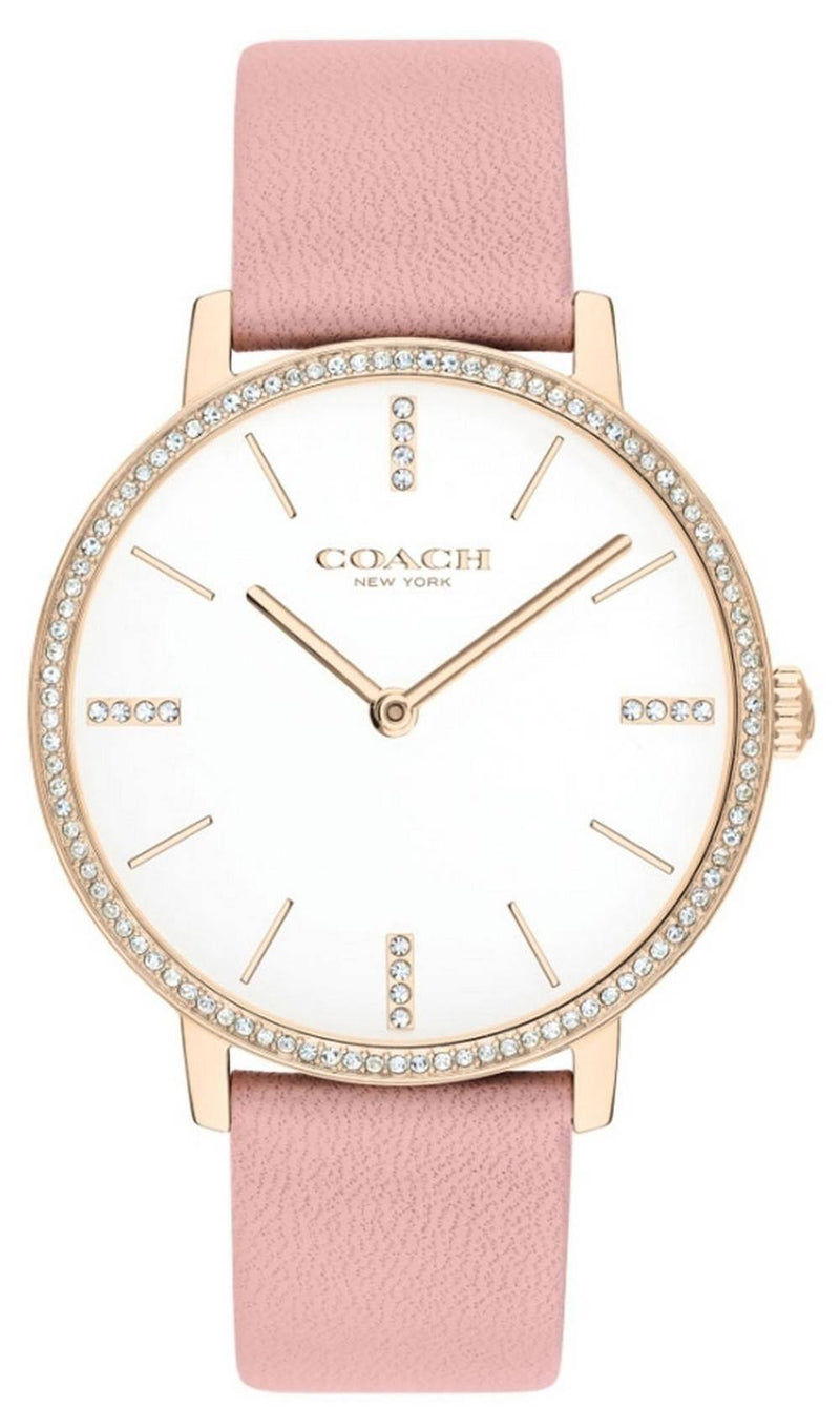 Coach Audrey Crystal Accents Leather Strap Quartz 14503350 Women's Watch