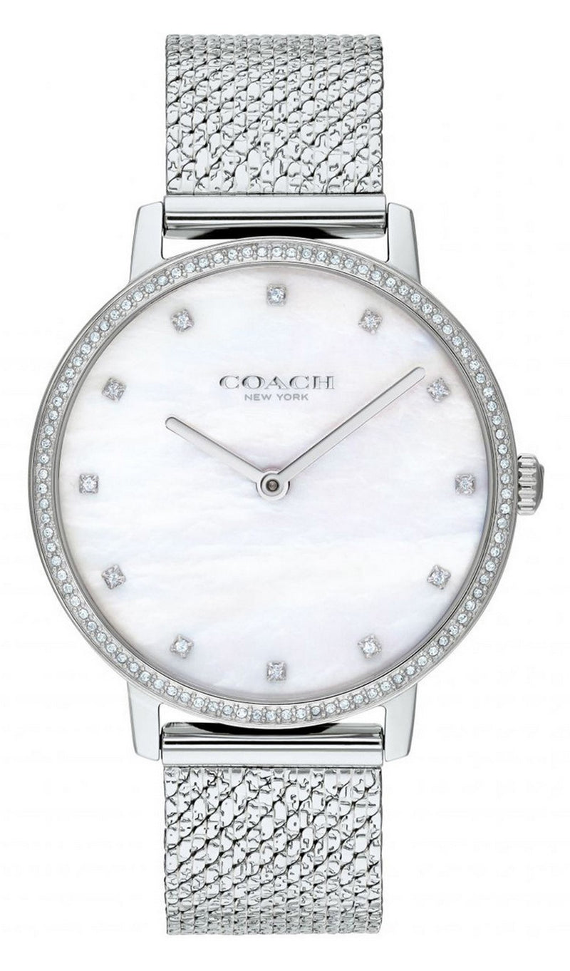 Coach Audrey Mother Of Pearl Dial Stainless Steel Quartz 14503358 Women's Watch