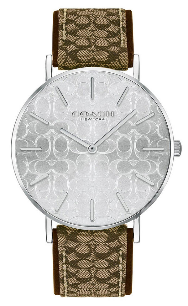 Coach Perry Silver Dial Leather Strap Quartz 14503388 Women's Watch