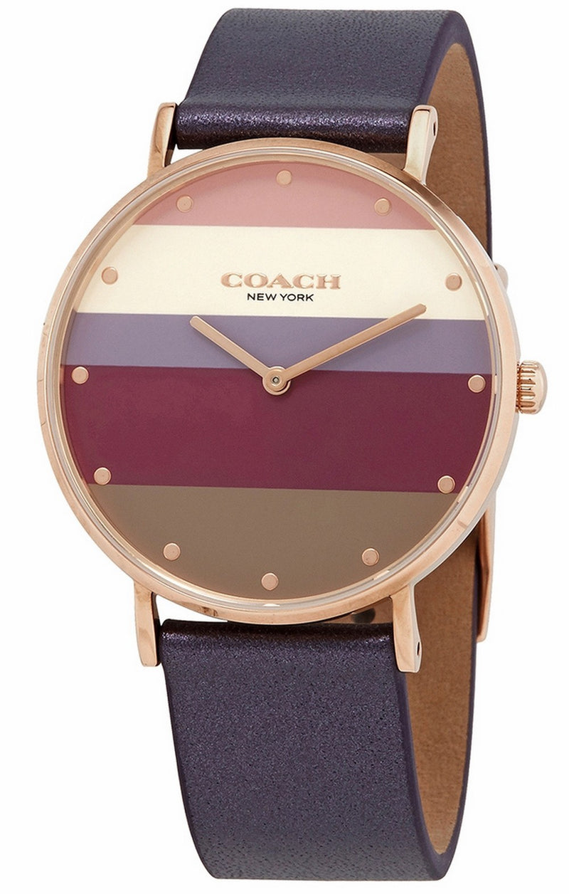 Coach Perry Multicolor Dial Leather Strap Quartz 14503470 Women's Watch