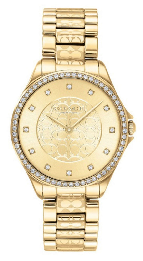 Coach Astor Crystal Accents Gold Tone Stainless Steel Quartz 14503504 Women's Watch