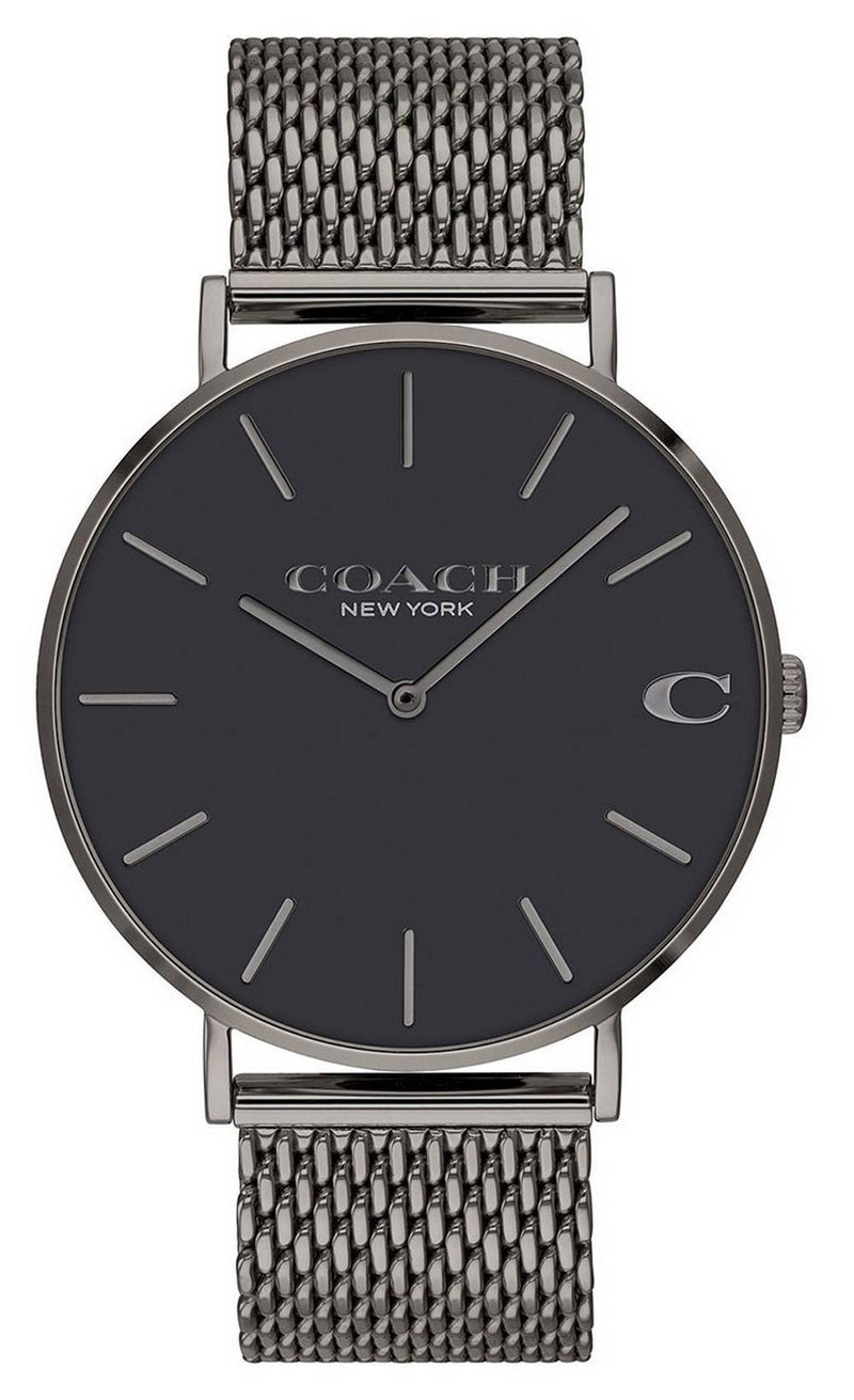 Coach Charles Black Dial Stainless Steel Mesh Quartz 14602145 Men's Watch