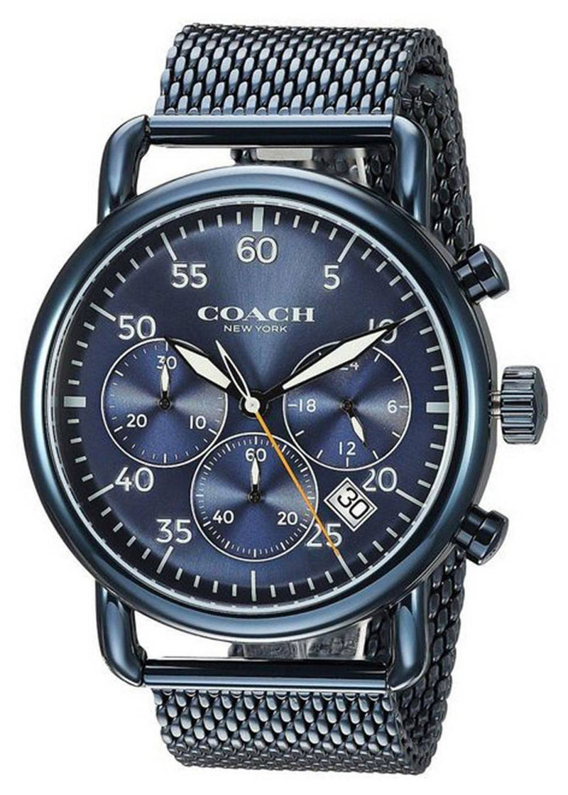 Coach Delancey Blue Dial Stainless Steel Chronograph Quartz 14602374 Men's Watch