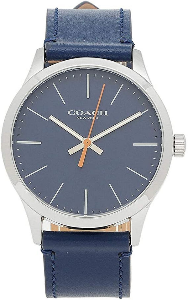 Coach Baxter Blue Dial Leather Strap Quartz 14602394 Men's Watch
