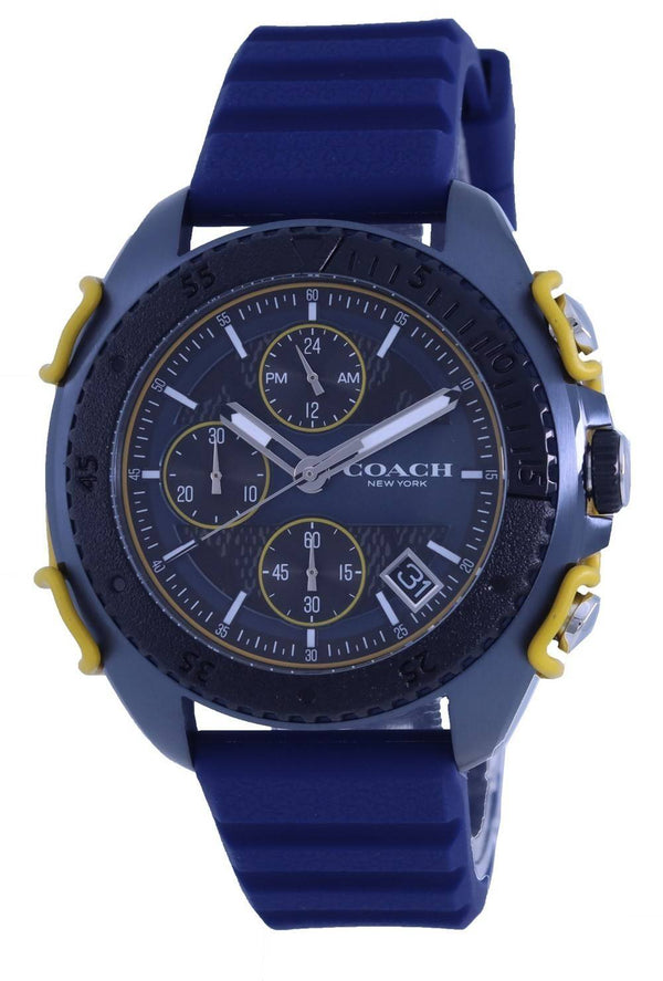 Coach C001 Chronograph Black Dial Silicon Strap Quartz 14602454 Men's Watch