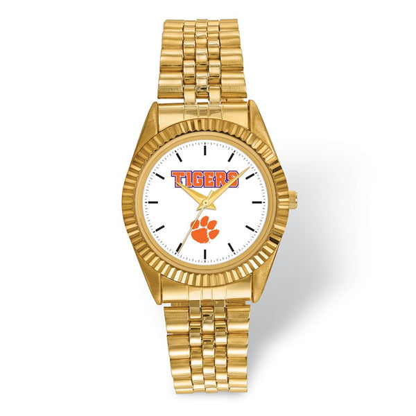 LogoArt Clemson University Pro Gold-tone Gents Watch