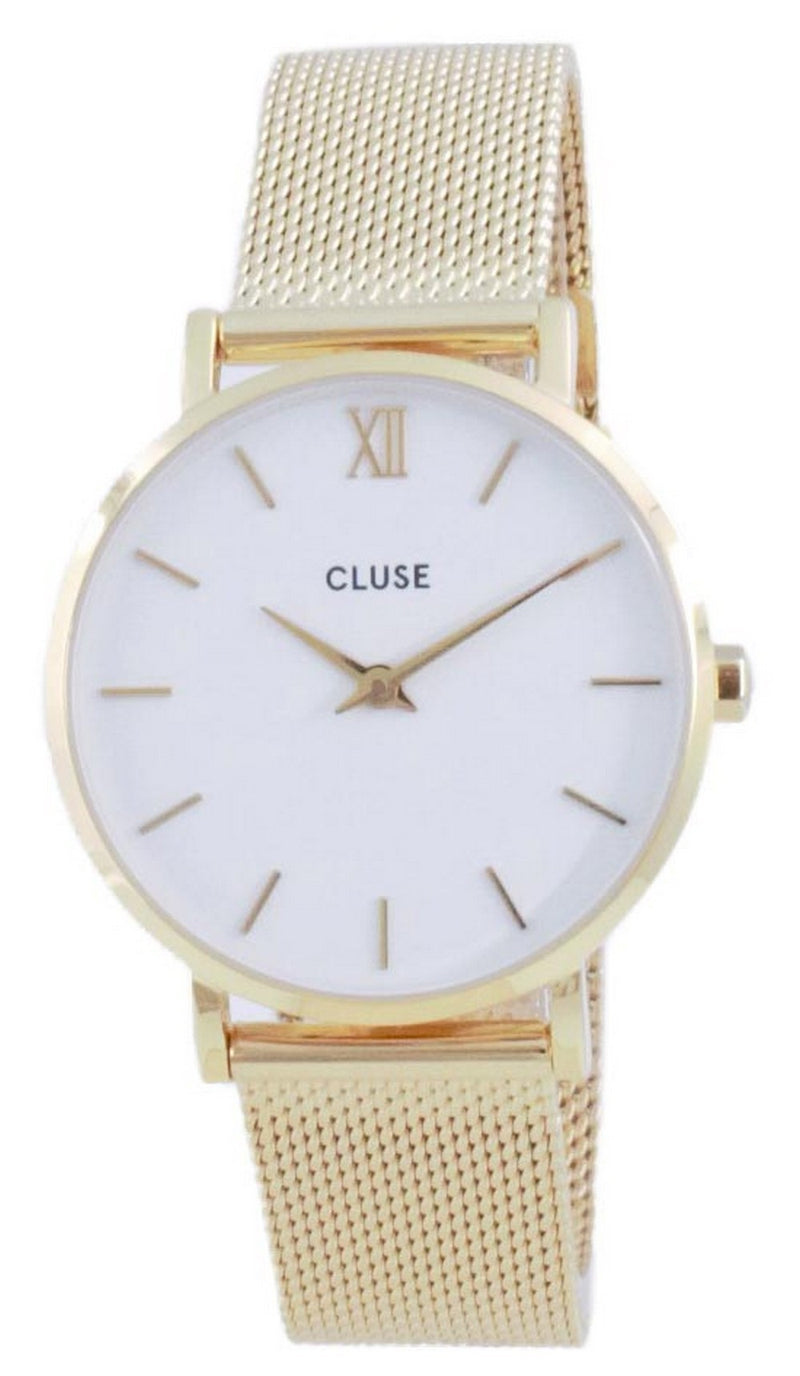 Cluse Minuit White Dial Gold Tone Stainless Steel Quartz CW0101203007 Women's Watch