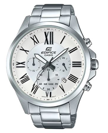 Casio Men's 'Edifice' Quartz Stainless Steel Casual Watch Color Silver-Toned (Model: EFV-510D-7AVCF)