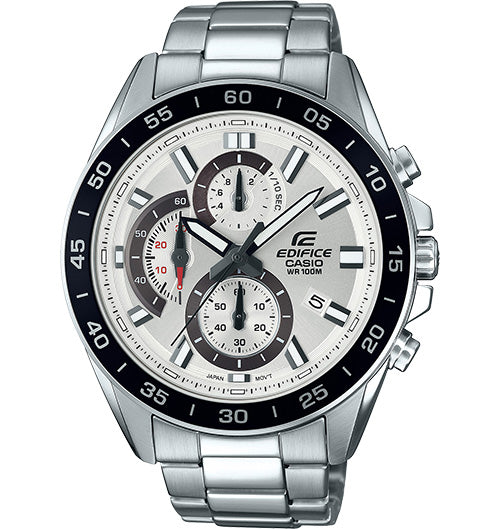 Casio Men's Edifice Silver Chrono Dial Stainless Watch