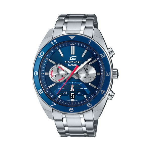 Casio Edifice Blue Chronograph Dial Stainless Steel Watch
