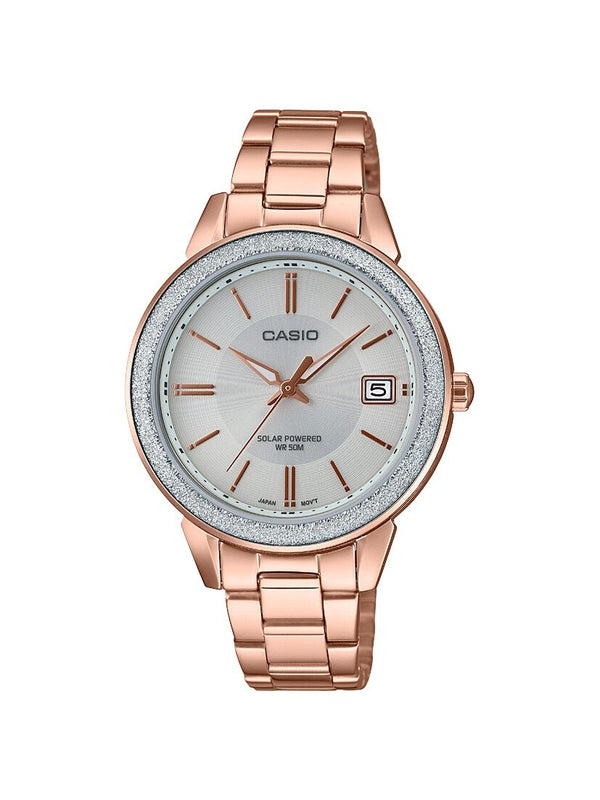 Casio Women's Rose Gold-Tone Stainless Steel Bracelet Watch