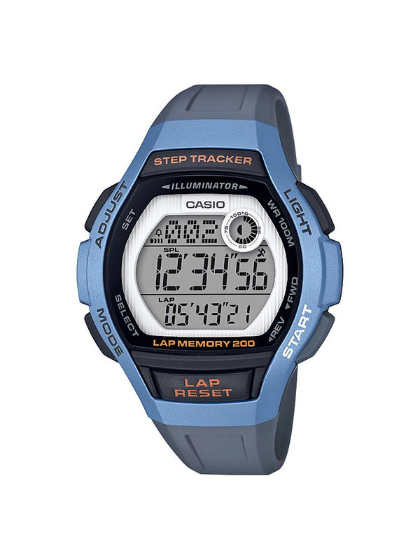 Casio Womens Step Tracker 10 Year Battery Life Gray Resin Watch