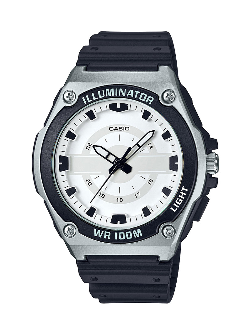 Casio Mens Resin band Silver bezel Sport Watch