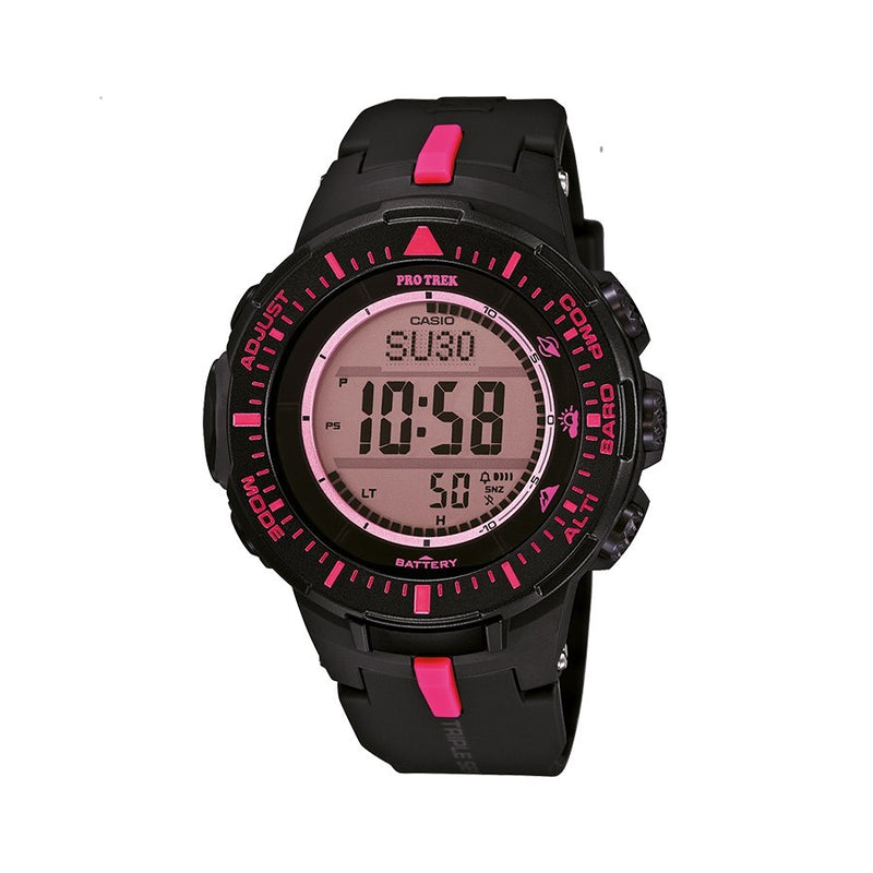 Casio PRO Trek Quartz Watch with Resin Strap Black 18 (Model: PRG-300-1A4ER)