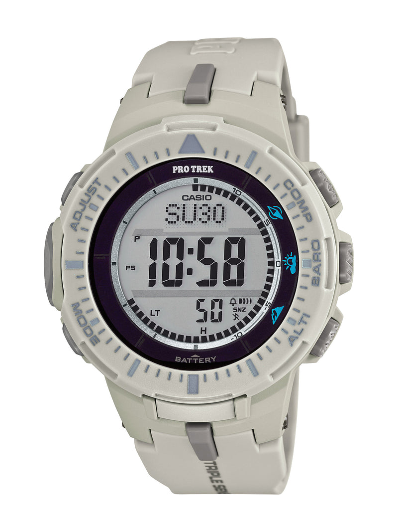 Casio Men's 'ProTrek Triple Sensor' Quartz Resin Watch Color White (Model: PRG-300-8CR)