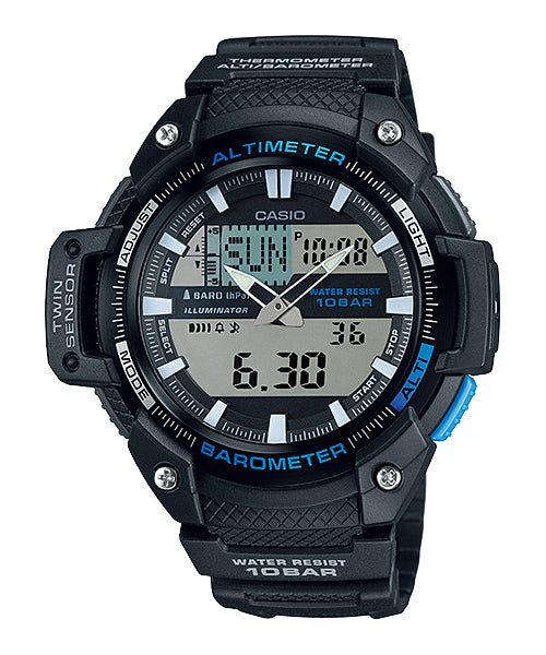 Casio Men's SGW-450H-2BCF Twin Sensor Analog-Digital Black Watch
