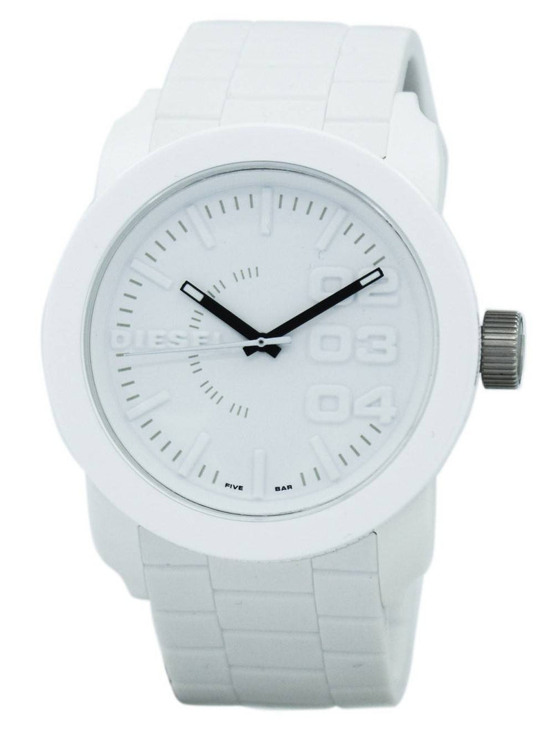 Diesel Double Down White Dial Rubber Strap DZ1436 Men's Watch