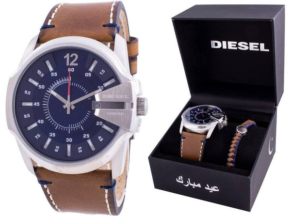 Diesel Master Chief Blue Dial Quartz DZ1925 With Gift Set 100M Men's Watch