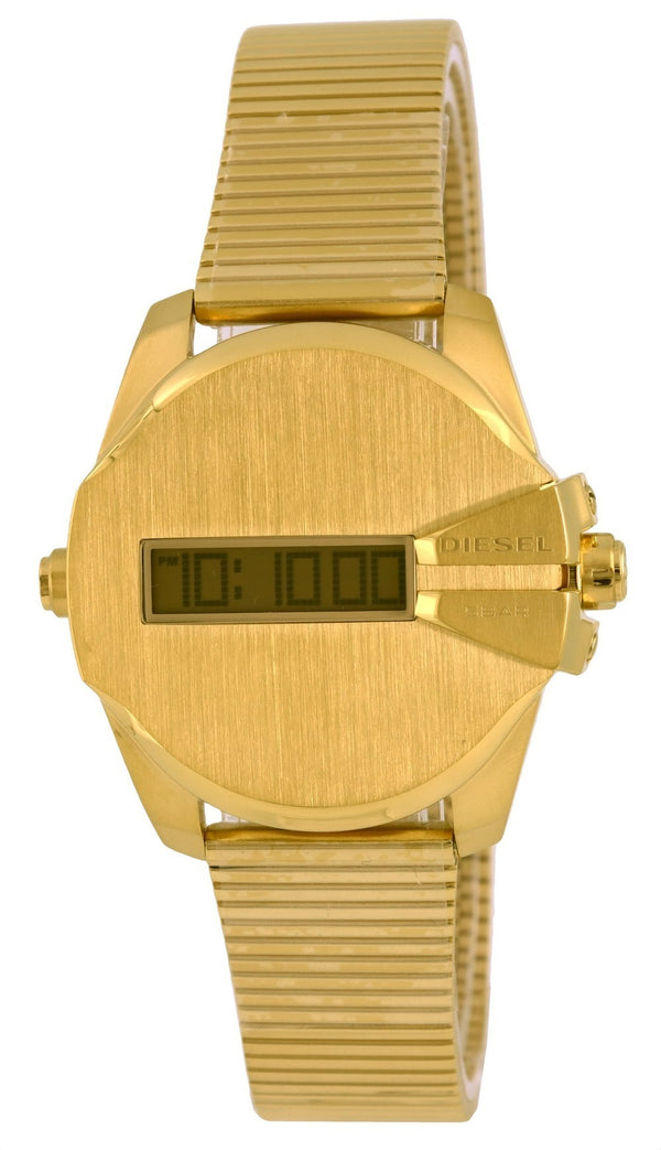 Diesel Baby Chief Digital Gold Tone Stainless Steel Quartz DZ1961 100M Men's Watch