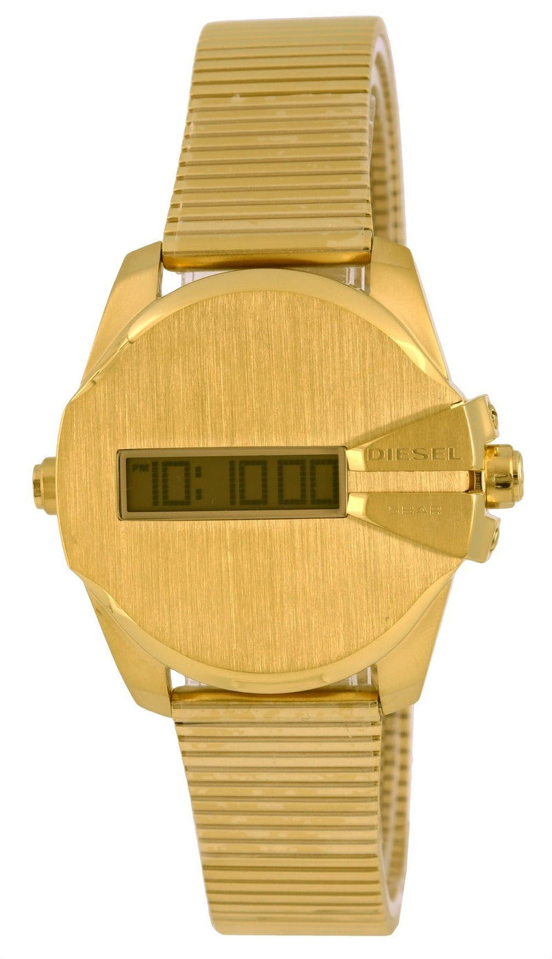 Diesel Baby Chief Digital Gold Tone Stainless Steel Quartz DZ1961 100M Men's Watch