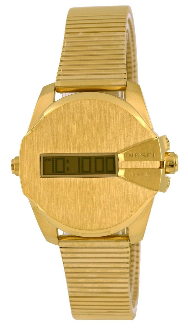 Diesel Baby Chief Digital Gold Tone Stainless Steel Quartz DZ1961 100M Men's Watch
