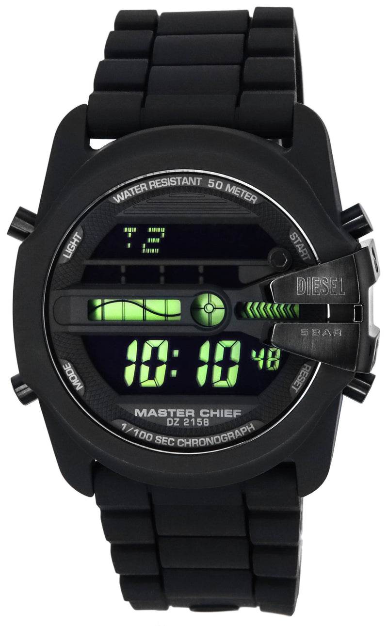 Diesel Master Chief Digital Silicone Strap Black Dial Quartz DZ2158 Men's Watch