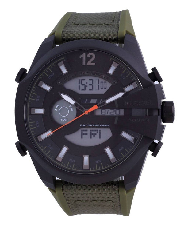 Diesel Mega Chief Grey Dial Silicone Quartz DZ4549 100M Men's Watch
