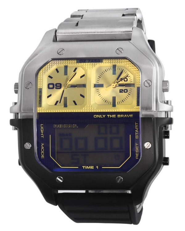 Diesel Clasher Ana-Digi Two-Tone Silicone Quartz DZ7458 Men's Watch