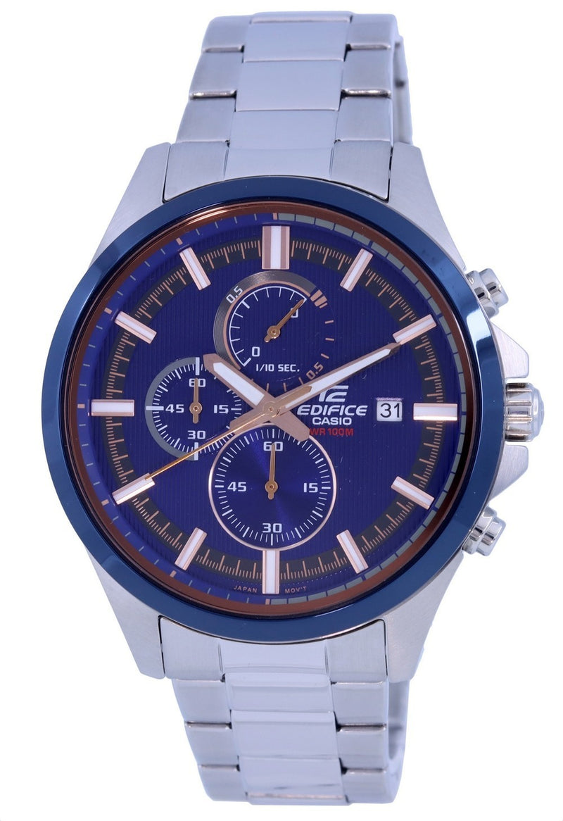 Casio Edifice Chronograph Analog Stainless Steel Quartz EFV-520DB-2A.G EFV520DB-2 100M Men's Watch