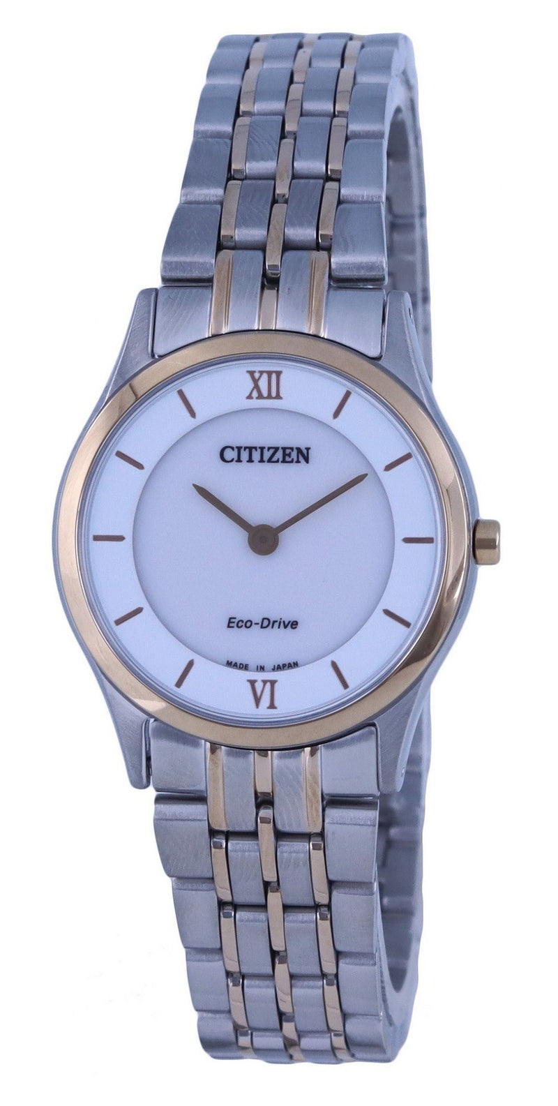 Citizen Analog Two Tone Stainless Steel White Dial Eco-Drive EG3224-57A.G Women's Watch