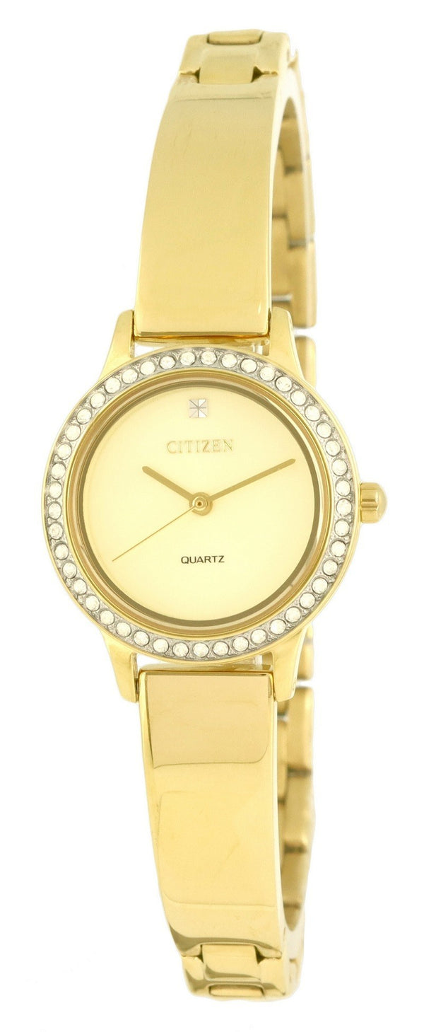 Citizen Crystal Accents Gold Tone Stainless Steel Quartz EJ6132-55P.G Women's Watch