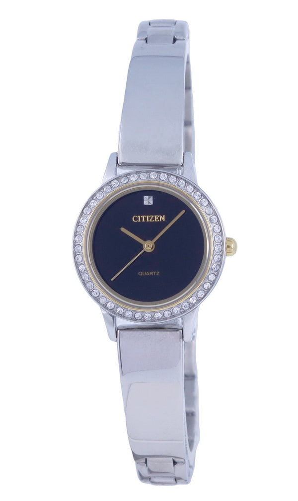 Citizen Crystal Accents Stainless Steel Black Dial Quartz EJ6134-50E.G Women's Watch
