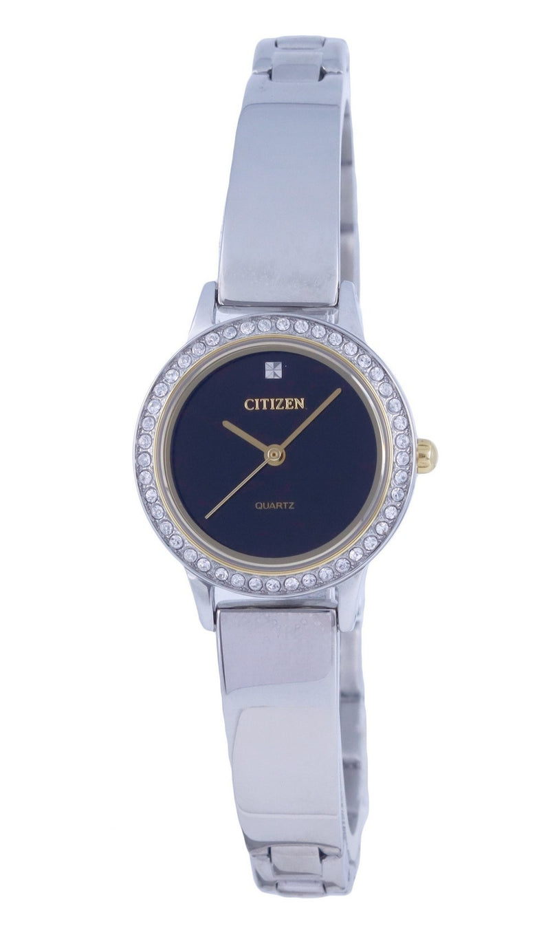 Citizen Crystal Accents Stainless Steel Black Dial Quartz EJ6134-50E.G Women's Watch