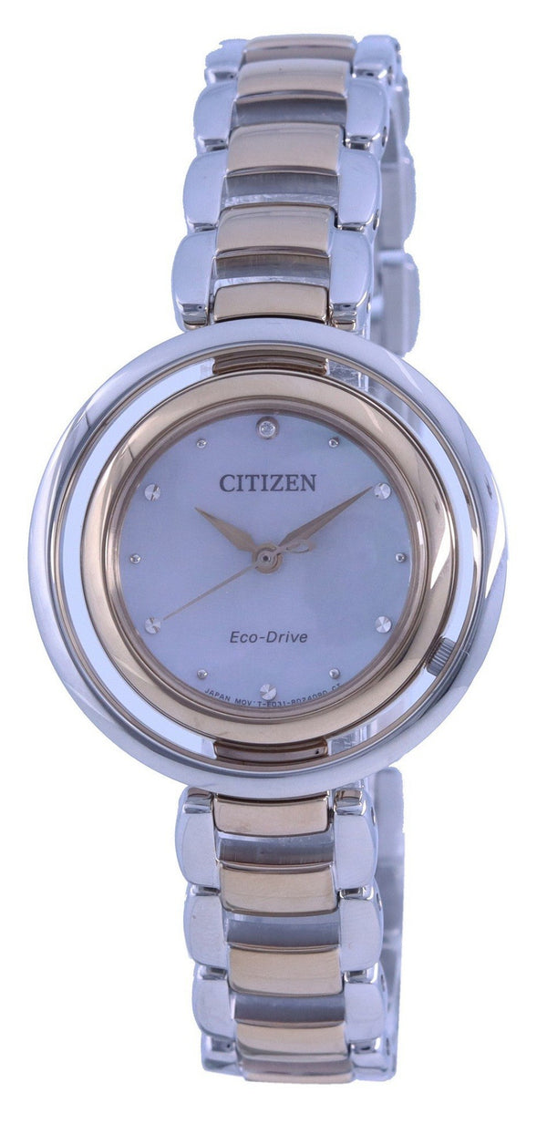 Citizen Diamond Accent Two Tone Stainless Steel Eco-Drive EM0666-89D Women's Watch