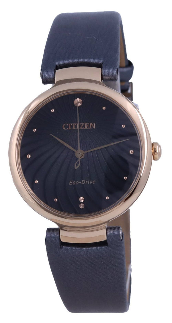 Citizen Black Dial Gold Tone Stainless Steel Eco-Drive EM0853-14H Women's Watch