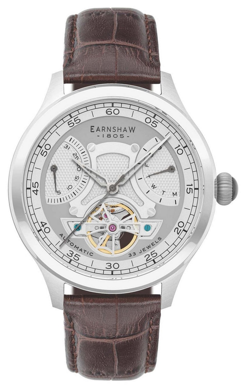 Thomas Earnshaw Baron Dual Retrograde Cloudy White Open Heart Dial Automatic ES-8191-01 Men's Watch