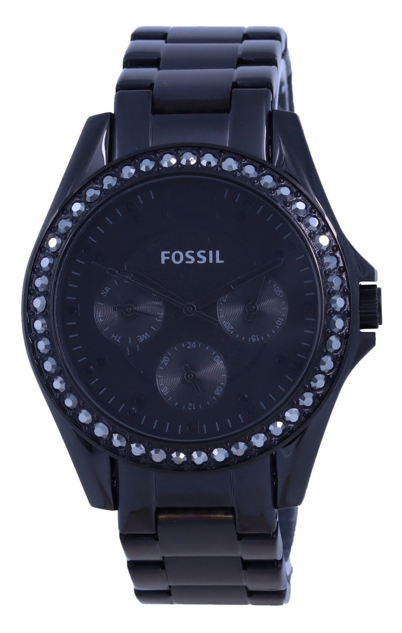 Fossil Riley Multifunction Black Dial Stainless Steel Quartz ES4519 Women's Watch