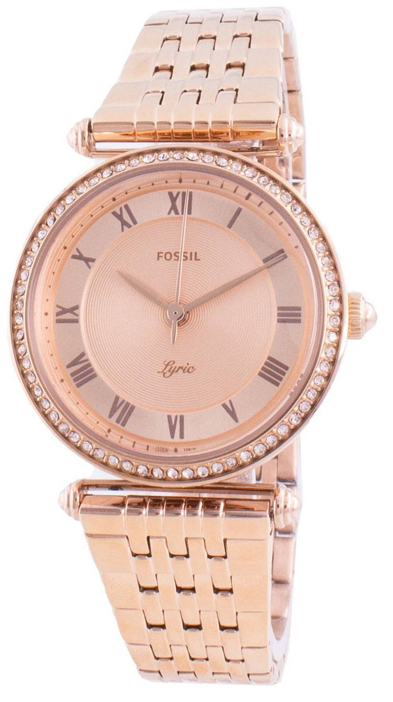 Fossil Lyric Rose Gold Stainless Steel Crystal Quartz ES4711 Women's Watch