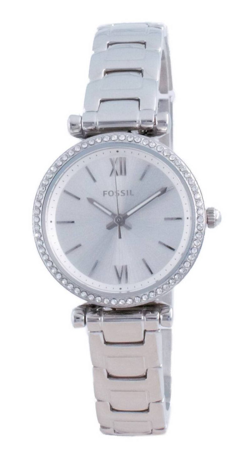 Fossil Carlie Mini Silver Dial Daimond Accents Quartz ES4956 Women's Watch