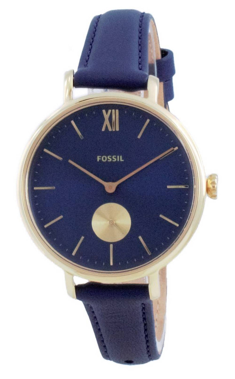 Fossil Kalya Blue Dial Leather Quartz ES5042 Women's Watch