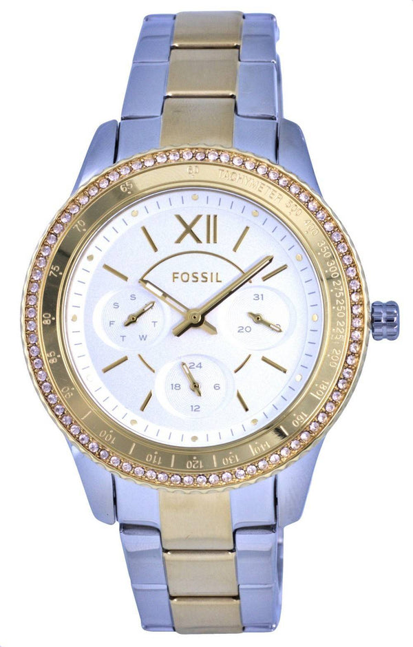 Fossil Stella Sport Tachymeter Crystal Accents Quartz ES5107 Women's Watch